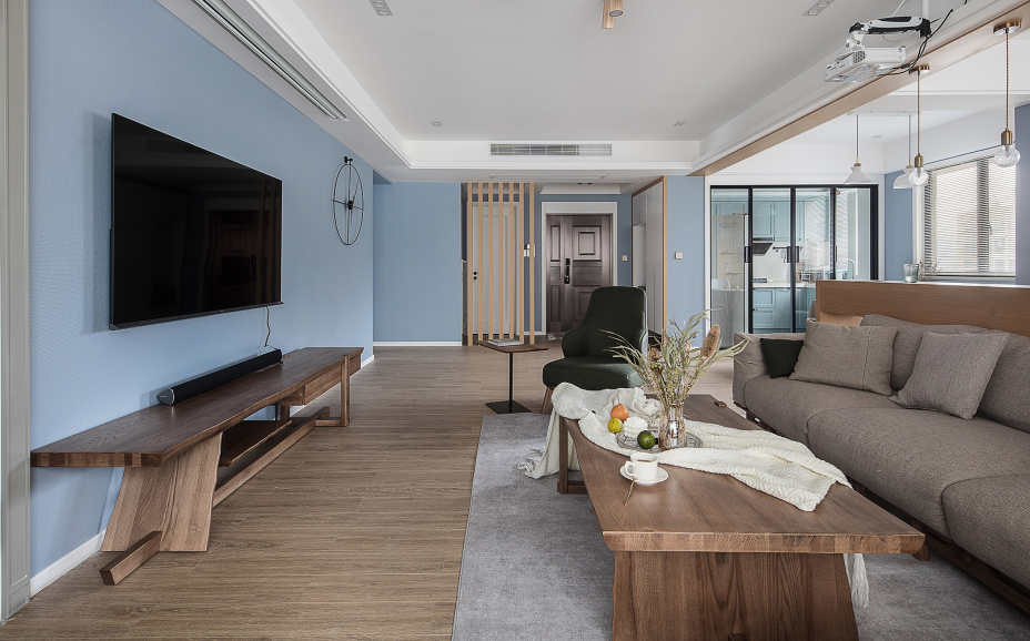 现代北欧风格室内家装案例效果图-客厅 现代北欧风格室内家装案例效果图-客厅